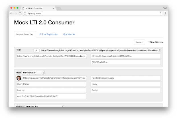 Mock LTI Consumer